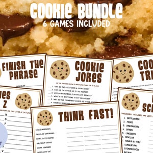 Keks Spiel Bundle | 6 Spiele | Kekse und Milch Party Spiele | Keks-Tausch-Spiele | Keksbörse | Cookie Thema Aktivitäten | Druckbar