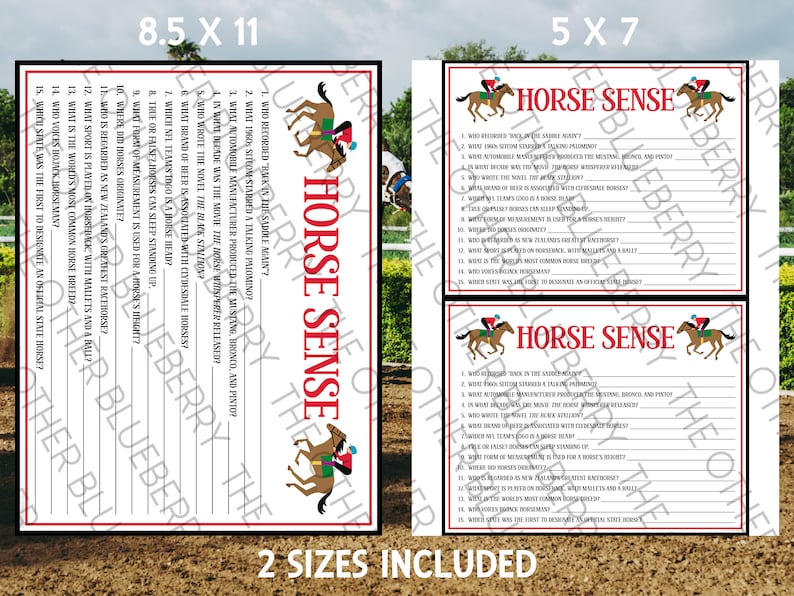 Kentucky Derby Game Trivia Horse Trivia Kentucky Derby - Etsy