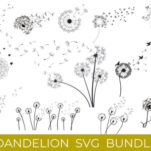 Löwenzahn-Svg-Bundle, Löwenzahn-Svg, Löwenzahn Png, Clipart, Nur atmen Svg, Löwenzahn Blowing svg, PNG, Cut-Dateien für Cricut, Silhouette