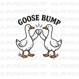 Funny Duck Clipart, Goose Bump SVG, Cute Animal Digital, PNG Download, Cartoon Illustration Art, Printable Design, Instant Download