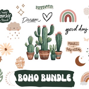 Bundle SVG bohème, boho svg, svg fleur, cactus, svg floral lune, svg hippie, svg arc-en-ciel bohème, svg hippie, succulentes svg, svg coeur, svg soleil