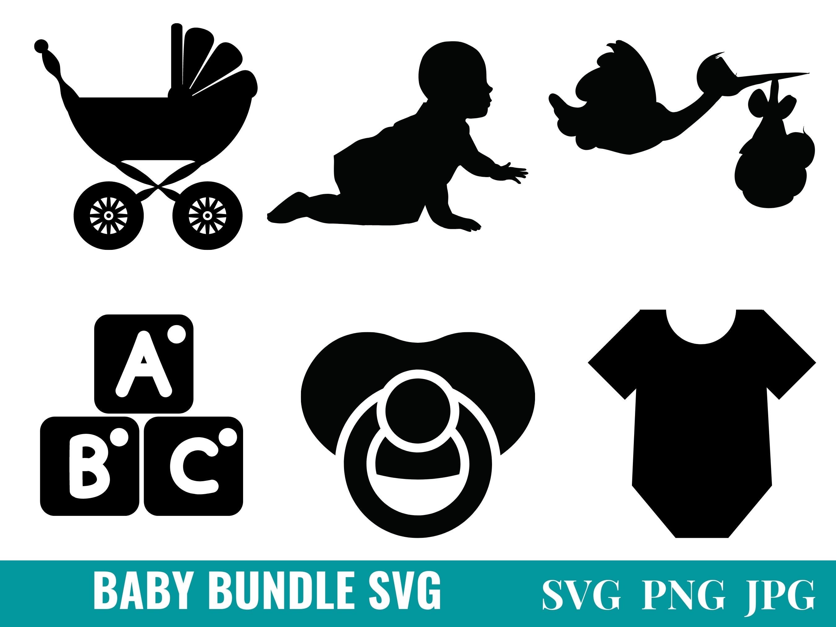 Baby Svg Bundle, Baby Shower Svg, Newborn Svg Bundle, Baby Crawling Svg