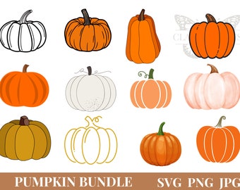 Pumpkin SVG Bundle - Fall SVG - Pumpkin PNG - Pumpkin Clipart - Thanksgiving Svg - Fall Svg Bundle - Autumn Svg - Pumpkin Cut Files