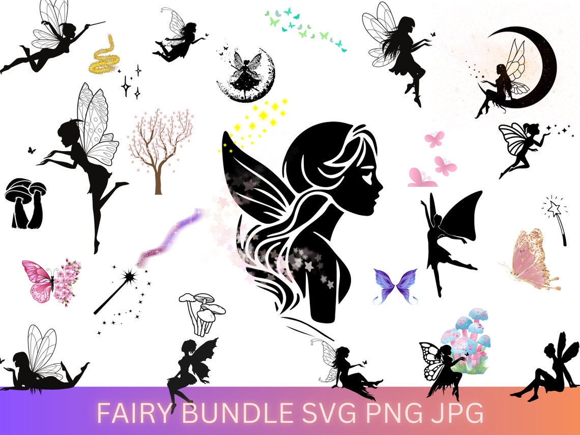 Fairy SVG Bundle, Fairy Silhouette Svg, Fairy Clipart,fairies Svg