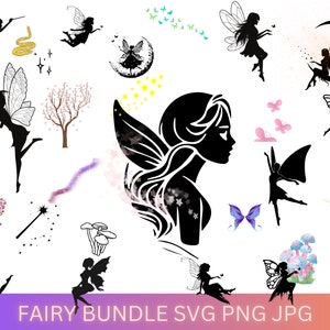 Fairy SVG bundel, Fairy silhouet Svg, Fairy Clipart, Feeën Svg, digitale download, Fairy Clipart, Fairy silhouet, tandenfee SVG, magische SVG