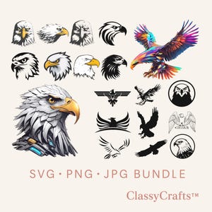 Pacchetto di file svg di aquila / clipart di aquila calva tribale / disegni di uccelli in volo in formato svg / file png jpg in formato svg per cricut e silhouette