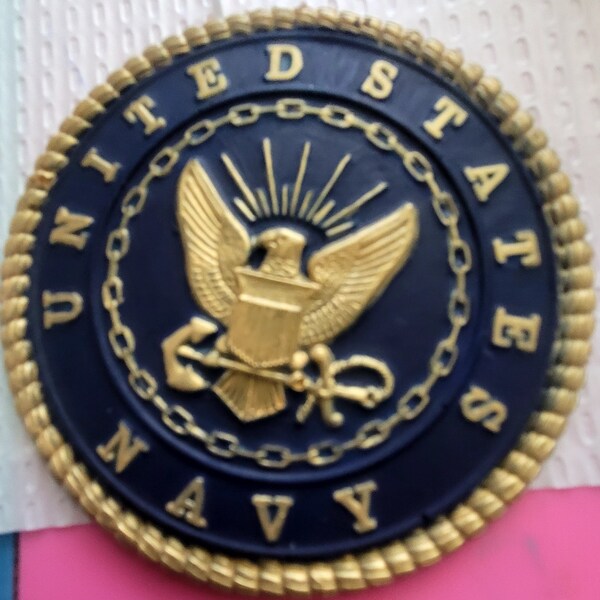 thumbnail image 2 of Laser Cut Wood Navy Military Insignia Plaque - US Armed Forces Emblem - Unbranded, Handmade 2 of 3