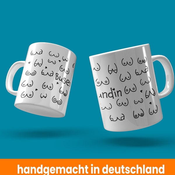 Lustige glänzende Premium Tasse | Busenfreundin | Geschenk | Geschenkidee | Geburtstagsgeschenk | Frauen | Beste Freundin | ORCA Veredelung