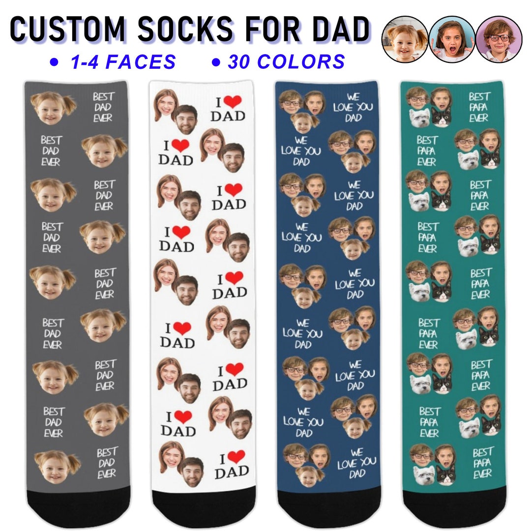 Custom socks with faces mix for dad grandpa father s day gift