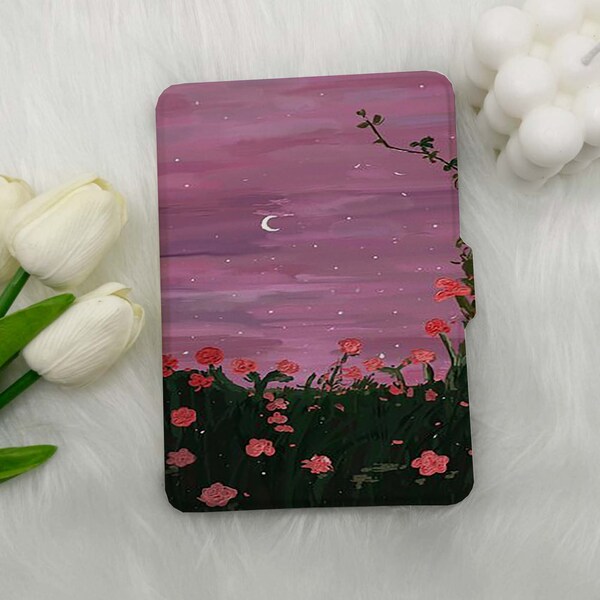 KPW11th case-All new kindle case-pink Kindle Paperwhite 11th case-kindle 11th generation-kindle 10th case-kindle case2022, Night moon
