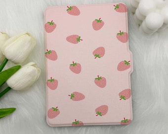 KPW11th case-All new kindle case-pink Kindle Paperwhite 11th case-kindle 11th generation-kindle 10th case-kindle case2022, pink strawberry