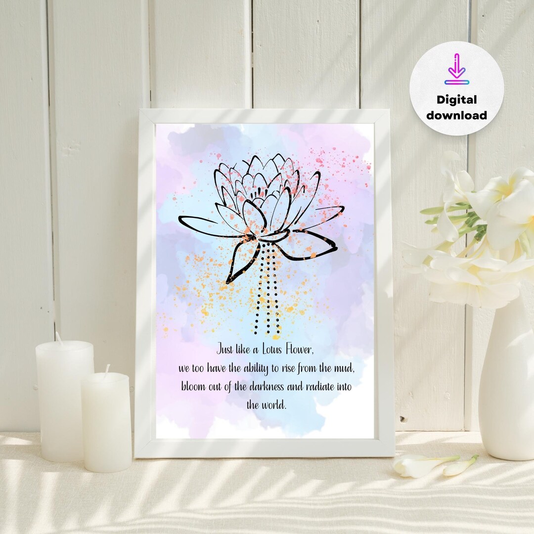 Lotus Flower Poster - Spiritual Wall Art - Watercolor Lotus ...