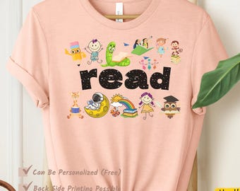 Colorful "Read" Teacher Shirt: Bookworm Back to School Tee