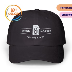Personalized Photography Name Dad Hat with Embroidery, Custom Photographer Cotton Cap, Wedding Photo Shot Cap, Photographer Gift Ideas, C6