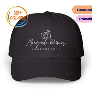 Personalized Photography Name Dad Hat with Embroidery, Custom Photographer Cotton Cap, Wedding Photo Shot Cap, Photographer Gift Ideas, C3