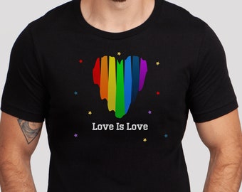 Love is Love LGBT T-Shirt | Rainbow Heart Pride Equality Shirt | Gay Pride Shirt | Pride Month TShirt | Unisex T shirt | LGBTQ Tee