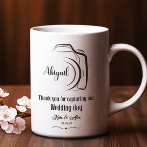 Wedding Photographer Thank You Mug For Wedding Photographer Gift, Wedding Thank You Cup, Personalized Wedding Supplier Gift, Thank You Gifts