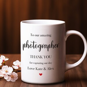 Wedding Photographer Thank You Mug For Wedding Photographer Gift, Wedding Thank You Cup, Personalized Wedding Supplier Gift, Thank You Gifts