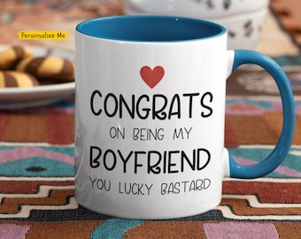 Funny Boyfriend Mug: Congrats On Being My Boyfriend, Novelty Gift