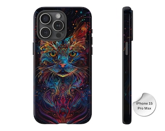 Funky Pet Cat Tough Phone Case Kitten Cover fit for iPhone 15 14 13 12 11 XR & Samsung S24 S23 A54 A53 Pixel 8 Pro 7 Huawei OnePlus Xiaomi