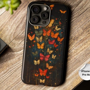 Butterfly Tough Phone Case MagSafe Compatible Butterflies Cover Butterfly Lovers Gift for Christmas Birthday iPhone 15 Samsung S24 Pixel 8