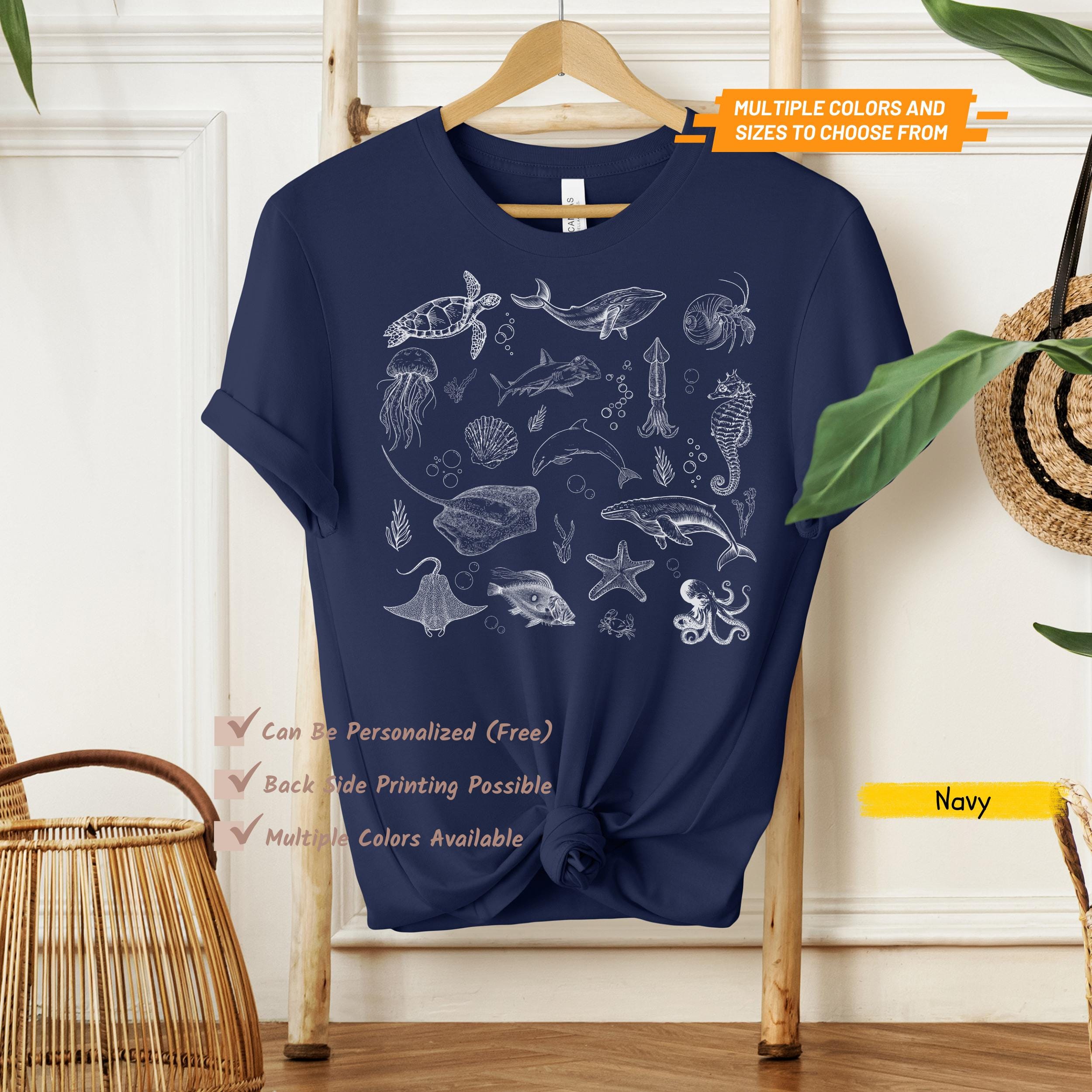Vintage 90s Sea Animals T-shirt: Retro Ocean Graphic Tee - Etsy