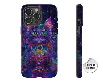 Funky Pet Cat Tough Phone Case Kitten Cover fit for iPhone 15 14 13 12 11 XR & Samsung S24 S23 A54 A53 Pixel 8 Pro 7 Huawei OnePlus Xiaomi