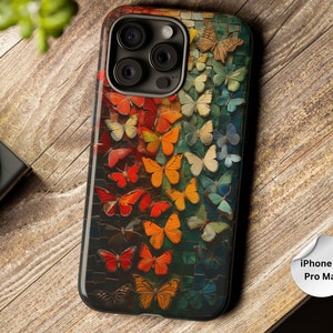 Butterfly Tough Phone Case MagSafe Compatible Butterflies Cover Butterfly Lovers Gift for Christmas Birthday iPhone 16 Samsung S24 Pixel 8