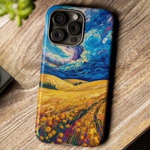 Surreal Field Tough Phone Case Digital Art fit for iPhone 16 15 14 13 12 XR & Samsung S24 S23 A54 A53 Pixel 8 Pro 7 Huawei OnePlus Xiaomi S1
