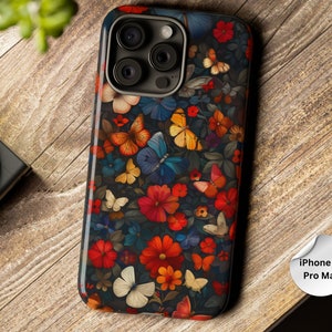 Custom Butterfly Phone Case MagSafe Compatible Butterflies Cover Butterfly Lovers Gift for Christmas Birthday iPhone 16 Samsung S24 Pixel 8