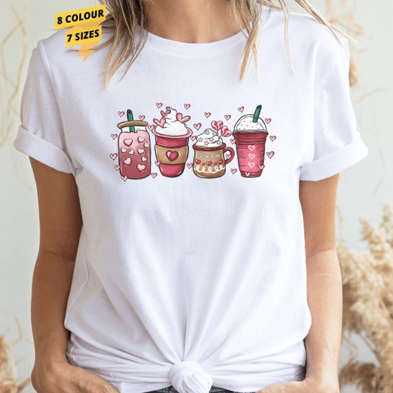 Valentines Day Shirt For Women Cute Love Heart Tshirts Graphic Valentine Gift Tee Casual Hearts Tops A Pink At Women's Clothing Store