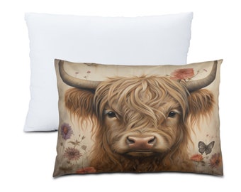 Highland cow double sided decorative pillow for Mothers Day Gift for Mom highland Cow pillow decor highland cow