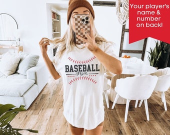 Aangepaste honkbalshirt moeder honkbal T-shirt honkbalshirt voor moeder honkbalseizoen shirt sport moeder T-shirt honkbalwedstrijdshirt