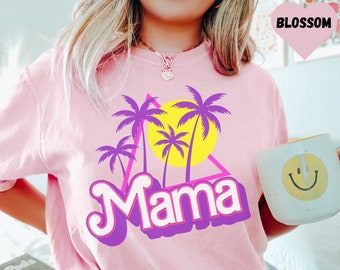Camiseta de mamá, camiseta retro de mamá, camiseta de mamá con colores cómodos para el verano, regalo para mamá, camiseta linda de mamá para mujer, camiseta a juego para mamá e hija