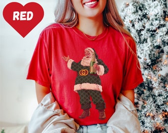 Womens Christmas Shirt, Matching Couple Pajamas for Christmas, Family Christmas Shirt, Christmas Gift, Retro Santa Shirt for Holidays