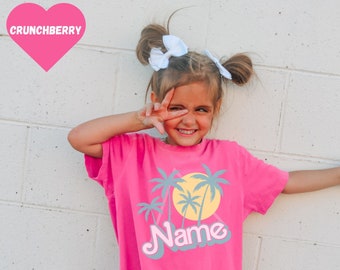 Custom Name Shirt for Girl, Cute Girls Shirt, Custom Text Shirt, Personalized Girls Shirt, Retro Kids Name Shirt, Comfort Colors Tee