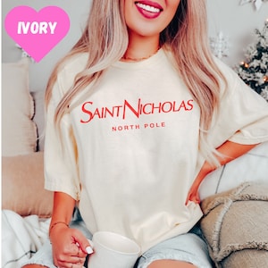 Designer Christmas Shirt, Saint Nicholas Tshirt, Cute Holiday Shirt for Women, St Nicholas Shirt, Funny Christmas Tee, Gift For Women