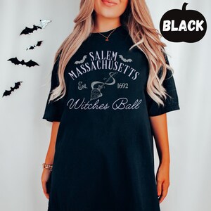 Camisa de bruja de Salem, camisa de Halloween para mujer, camiseta de Halloween, camisa de Salem, Massachusetts, colores cómodos para Halloween, regalo para ella