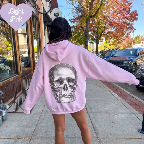 Skull Hoodie for Halloween, Oversized Hoodie for Women, Trendy Hoodie, Skeleton Sweatshirt, Horror Sweatshirt, Gothic Hoodie, Gothic Gift