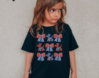 Coquette 4th of July Shirt for Girls, 4th of July Shirt for Kids, Patriotic Kids Shirt, All American Girl Shirt, 4th of July Kids Tshirt