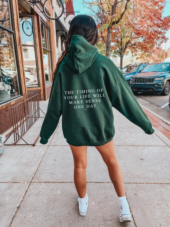 Trendy Sweatshirt for Women, Aesthetic Hoodie With Words on Back, Oversized  Hoodie With Quote, Gift for Her 