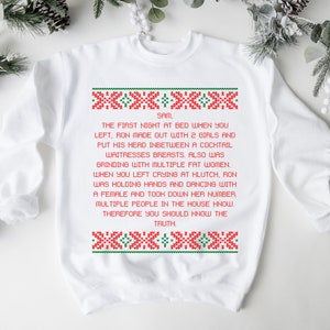 Dear Sam Letter Ugly Christmas Sweater