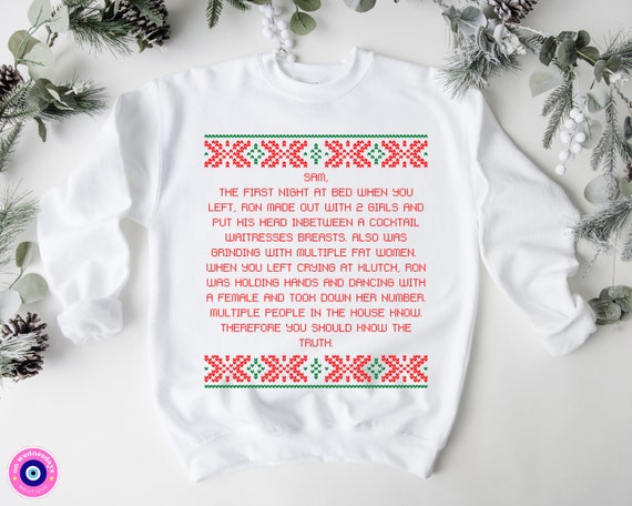 Dear Sam Letter Ugly Christmas Sweater Etsy