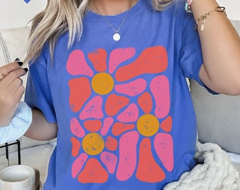 Bloemen-T-shirt voor vrouwen, Comfort Colors®-shirt, cadeau voor haar, boho-shirt, boho-bloemenshirt, damesshirt, vintage bloemenshirt, bloemenshirt