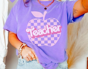 Checkered Teacher Shirt for Women, Primary School Teacher Shirt, Back To School Shirt for Teachers, Teacher Shirt, Teacher Gift for Her