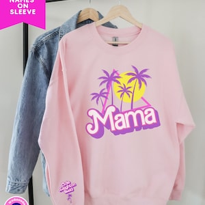 Mama Sweatshirt with Kids Names on Sleeve, Sweatshirt for Mom, Gift for Mom, Personalized Gift for Her, Mothers Day Gift, Gift for New Mom