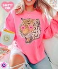 Tiger Animal Print Sweatshirt for Women, Gift For Her, Preppy Tiger Shirt, Vintage Tiger Sweatshirt, Trendy Tiger Oversized Sweatshirt