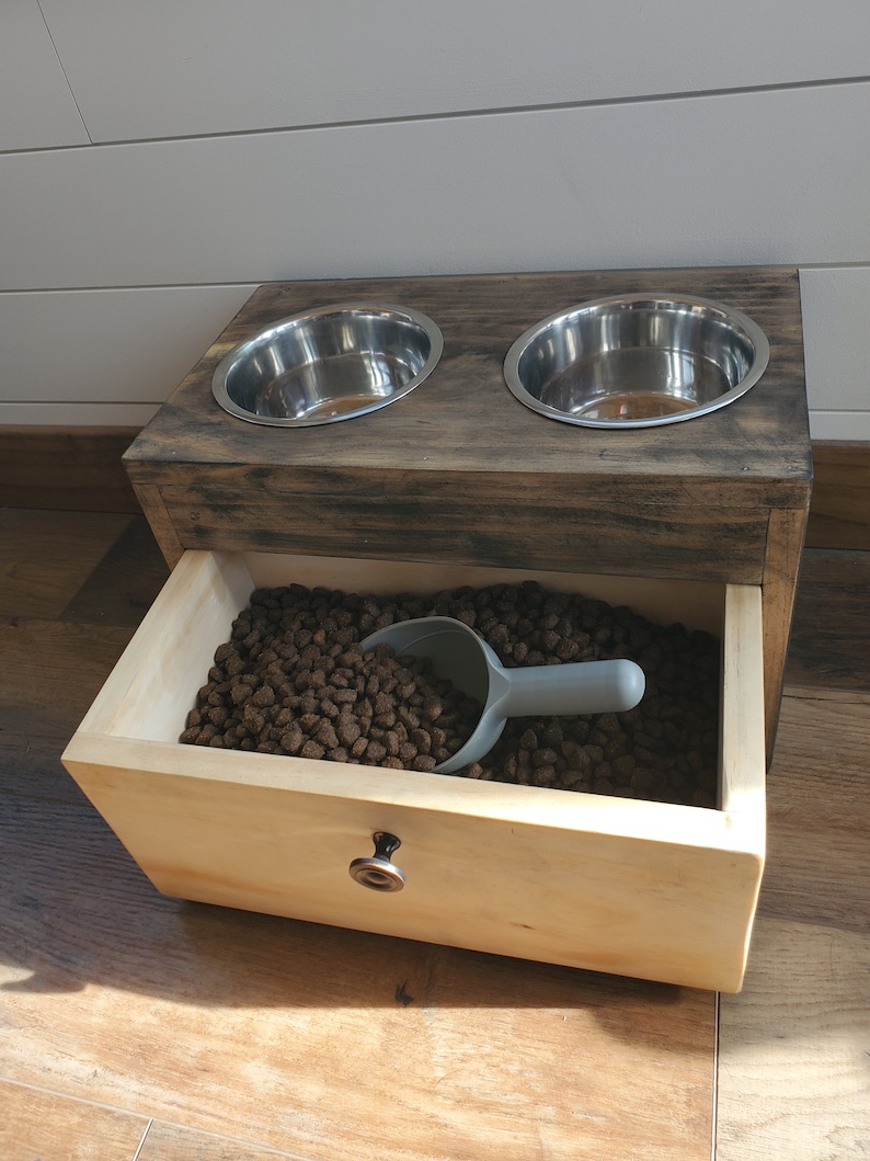 Dog Bowl Stand With Drawer plans (Download Now) Etsy