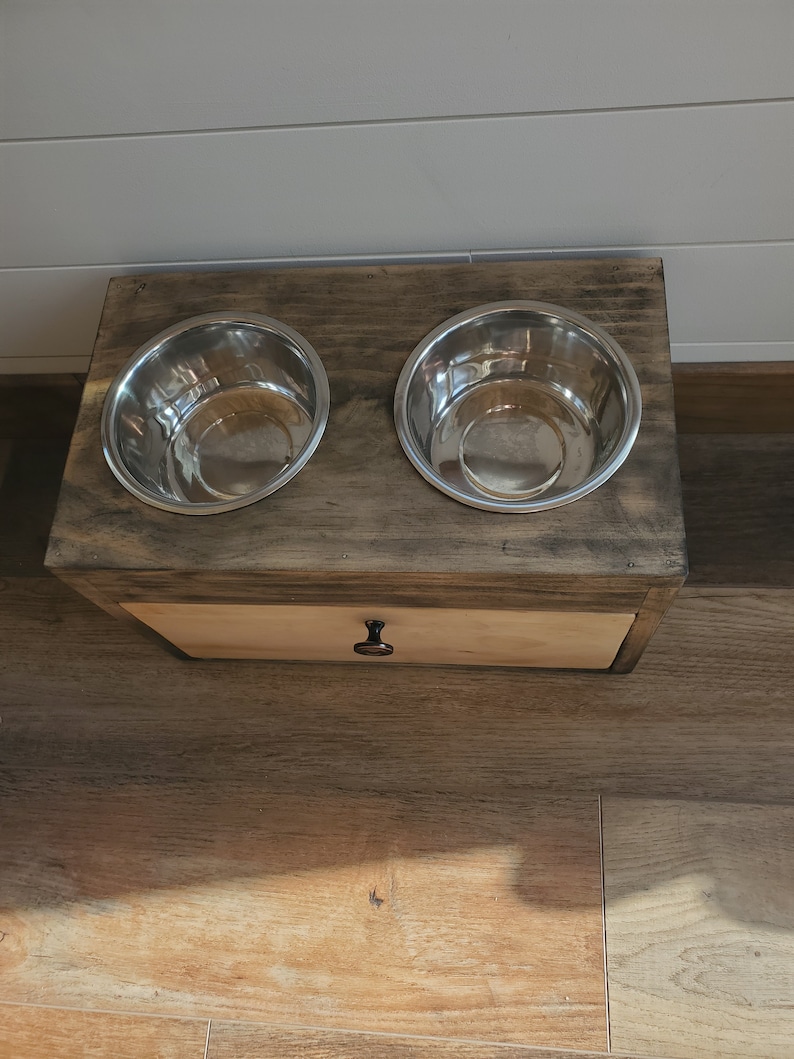 Dog Bowl Stand With Drawer plans (Download Now) Etsy