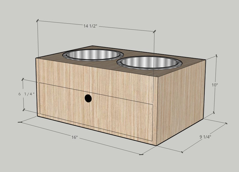 Dog Bowl Stand With Drawer plans Etsy